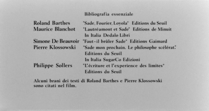 La peculiar bibliografía de Pier Paolo Pasolini para su cinta «Saló o los 120 días de Sodoma»