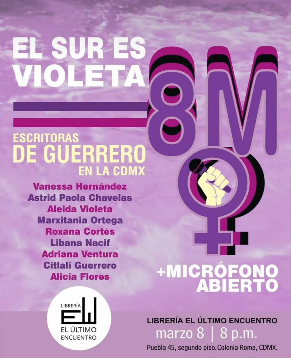 «El Sur es violeta» en la Librería El último encuentro de la Ciudad de México (8 de marzo de 2025)